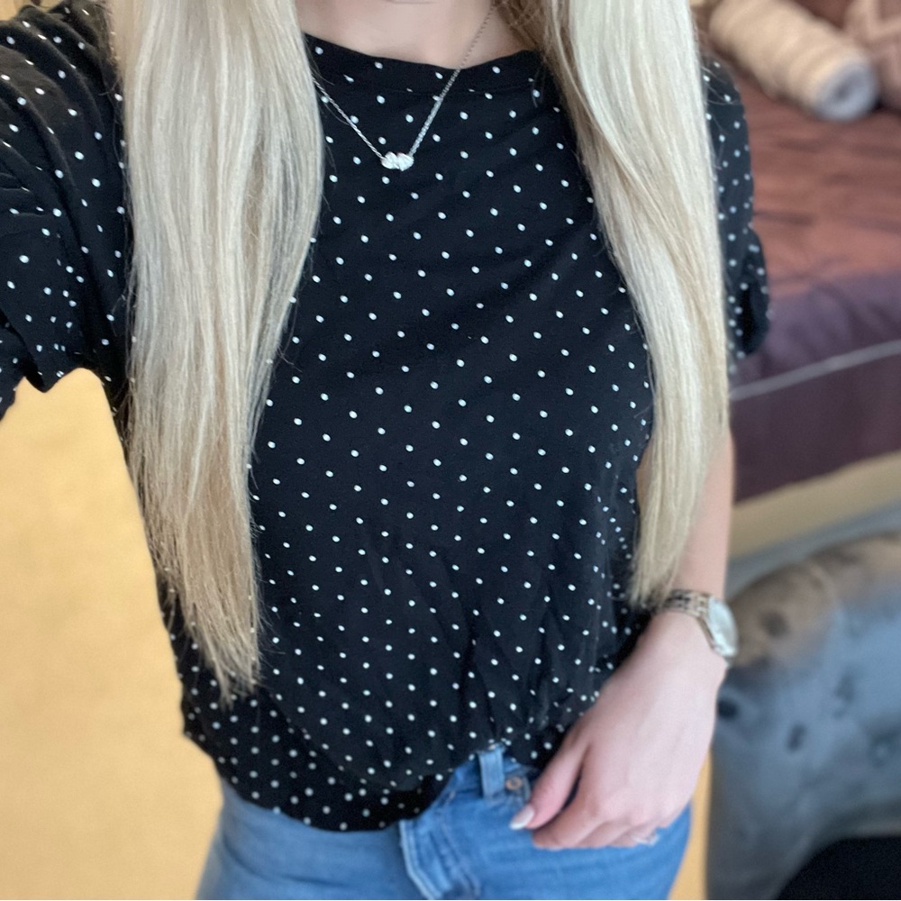 Stylish 14th & Union Polka Dot Shirt Size M
